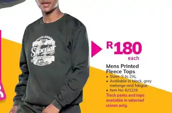 Mens Printed Fleece Tops