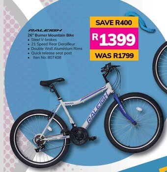 Game Raleigh 26" Burner Mountain Bike offer