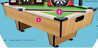 Game Shoot Vegas Pool Table PLUS EASI8 2x57" Cues 1 Piece offer