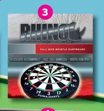 Game Rhino Dartboard With 18g Laser Darts Set offer
