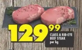 Shoprite Class A Rib-Eye Beef Steak per kg offer