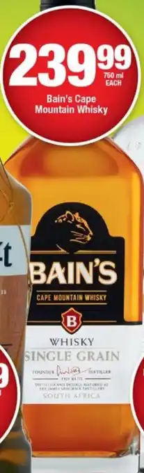OK Liquor Bain's Cape Mountain Whisky 750 ml each offer