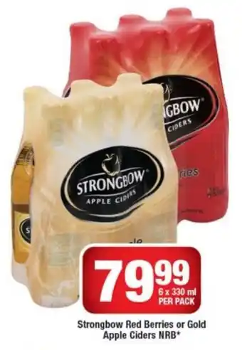 OK Liquor Strongbow Red Berries or Gold Apple Ciders NRB* 6x330ml per pack offer