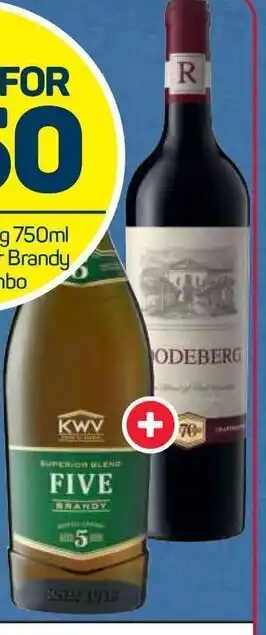 Pick n Pay KWV Roodeberg 750ml and KWV 5 Year Brandy 750ml Combo offer