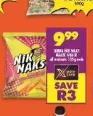 Shoprite Simba nik naks offer