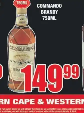 Boxer Liquors Comando brandy offer