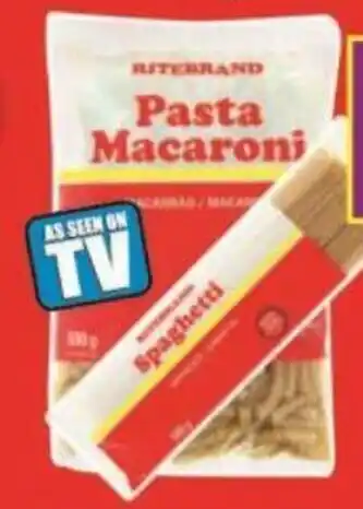 Shoprite Ritebrand Pasta Macaroni / Spaghetti 500g each offer