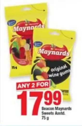 OK Foods Beacon Maynards Sweets Asstd 75g offer