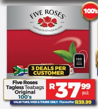 Take 'n Pay Five Roses Tagless Teabags Original 100's offer