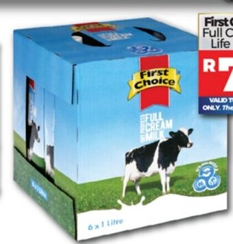 Take 'n Pay First Choice UHT Full Cream Long Life Milk 6x1lt offer