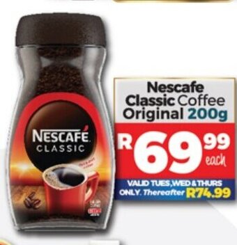 Take 'n Pay Nescafe Classic Coffee Original 200g offer