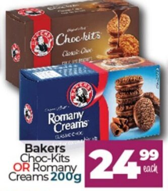 Bakers Choc-Kits or Romany Creams 200g