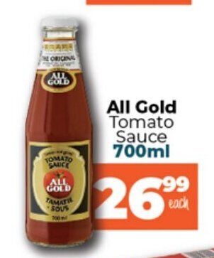 Take 'n Pay All Gold Tomato Sauce 700 ml offer