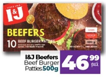 Take 'n Pay I&J Beefers Beef Burger Patties 500g offer