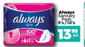 Take 'n Pay Always Sanitary Pads 9's / 10's offer