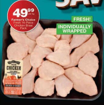 Checkers Farmer's Choice Fresh 16-Piece Chicken Braai Pack offer