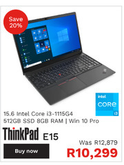 First Shop Lenovo ThinkPad E15 offer