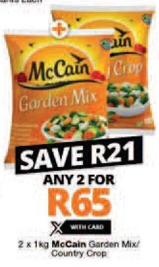 Checkers McCain Garden Mix / Country Crop 2 x 1kg offer