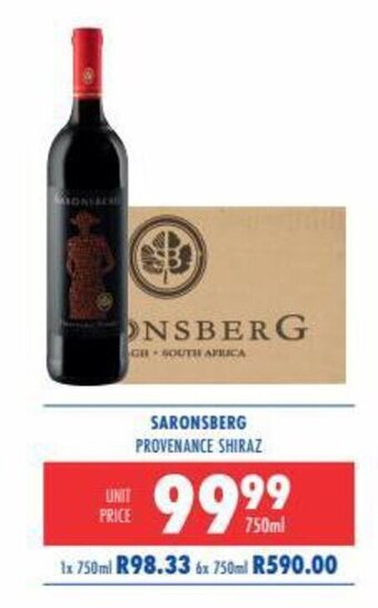 Ultra Liquors Saronsberg Provenance Shiraz 750ml offer