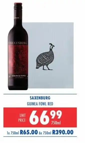 Saxenburg Guinea Fowl Red 750ml