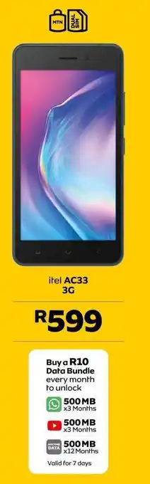 MTN Itel AC33 3G offer