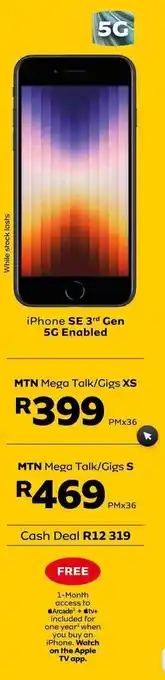 MTN iPhone SE 3rd Gen 5G offer