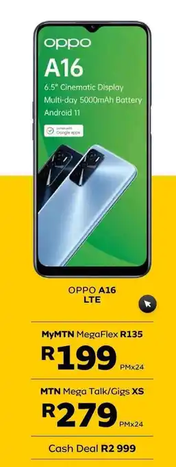 MTN Oppo A16 LTE offer