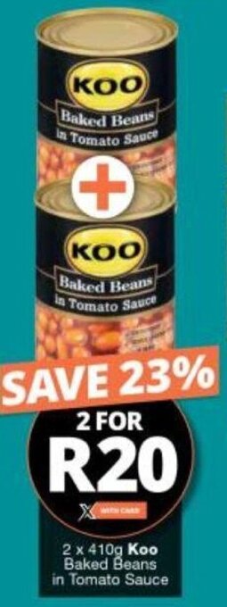 Checkers Koo Baked Beans in Tomato Sauce 2 x 410g offer