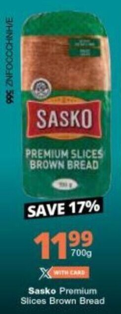 Checkers Sasko Premium Slices Brown Bread 700g offer