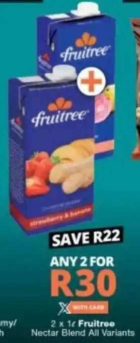 Checkers Fruitfree Nectar Blend all variants 2 x 1L offer