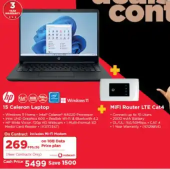 HiFi Corp HP 15 Celeron Laptop + Mifi Router LTE Cat4 offer