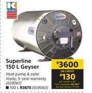 Kwikot Superline 150L Geyser offer at Builders Warehouse