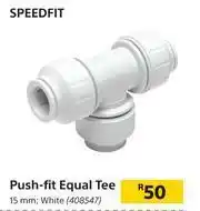Push Fit Equal Tee (White) 15mm