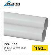 Builders Warehouse Marley PVC Pipe WPE313-50mm x 6m Each offer