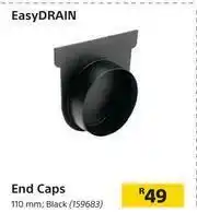Builders Warehouse Easy Drain End Caps Black 110mm offer