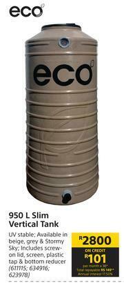Builders Warehouse Eco 950L Slim Vertical Tank offer