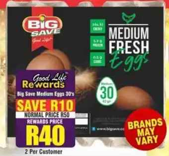 Big Save Big Save Medium Eggs 30's offer