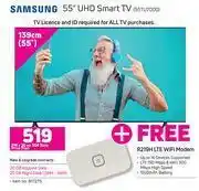 Game Samsung 55" UHD Smart TV 55TU7000-On 3GB Data Price Plan offer