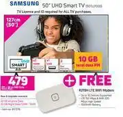 Game Samsung 50" UHD Smart TV 50TU7000-On 5GB Data Price Plan offer