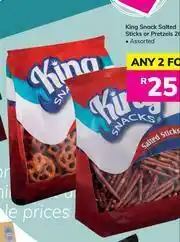 Game King Snack Salted Sticks Or Pretzels (Assorted)-For Any 2 offer