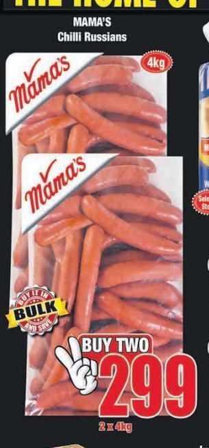 Boxer Mama's chilli russians 2 offer