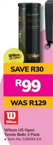 Game Wilson US Open Tennis Balls 3 Pack-Per Pack offer