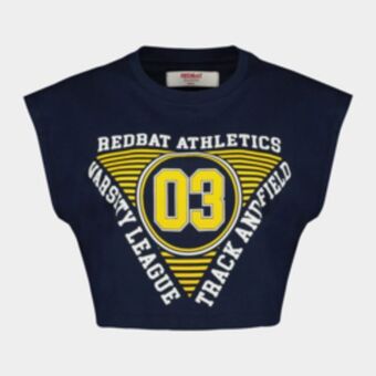 Redbat athletics women's navy cropped top