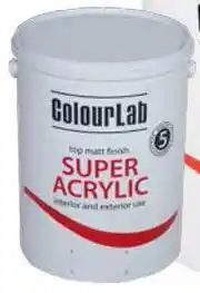 Colourlab Super Acrylic (White) Paint Interior/Exterior Matt-5L