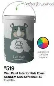 Leroy Merlin Genkem Kidz Soft (Khaki) Wall Paint Interior Kids Room-5L offer