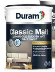 Leroy Merlin Duram Classic Matt (White) Wall Paint Interior/Exterior Smooth Matt-5L offer