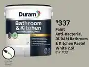 Leroy Merlin Duram Bathroom & Kitchen Pastel (White) Anti Bacterial Paint-2.5L offer
