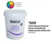 Leroy Merlin Colourlab Sheen Acrylic (White) Paint Interior/Exterior Sheen-20L offer