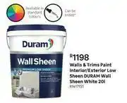 Leroy Merlin Duram Wall Sheen (White) Walls & Trims Paint Interior/Exterior Low Sheen-20L offer