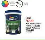 Leroy Merlin Dulux Wallguard (White) Mid Sheen Suede Exterior Wall Paint-20L offer